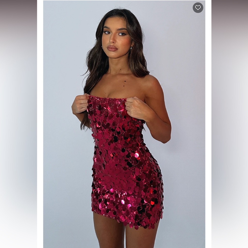 White Fox Boutique On A Night Like This Mini Dress Pink Sequin